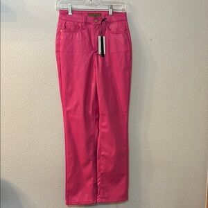 NWT Judy Blue Vibrant Pink Faux Leather Pants